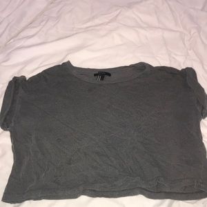 Grey crop tee